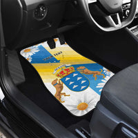 Personalized Islas Canarias Car Mats Coat Of Arms With Argyranthemum Frutescens