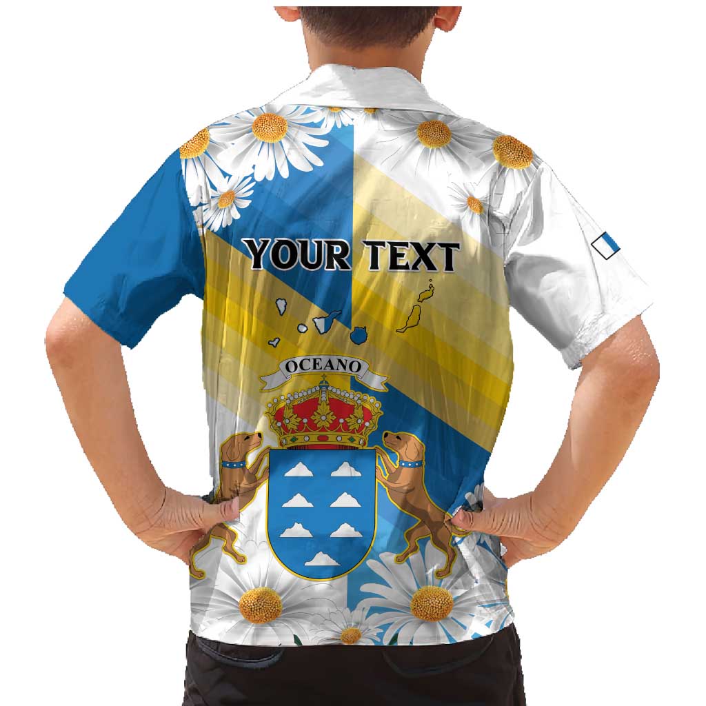 Personalized Islas Canarias Family Matching Mermaid Dress and Hawaiian Shirt Coat Of Arms With Argyranthemum Frutescens