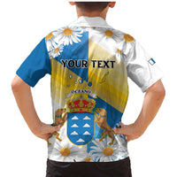 Personalized Islas Canarias Family Matching Mermaid Dress and Hawaiian Shirt Coat Of Arms With Argyranthemum Frutescens
