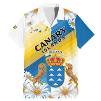 Personalized Islas Canarias Family Matching Mermaid Dress and Hawaiian Shirt Coat Of Arms With Argyranthemum Frutescens
