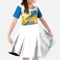 Personalized Islas Canarias Family Matching Off Shoulder Maxi Dress and Hawaiian Shirt Coat Of Arms With Argyranthemum Frutescens