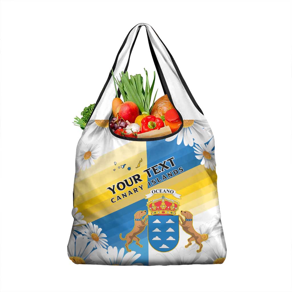 Personalized Islas Canarias Grocery Bag Coat Of Arms With Argyranthemum Frutescens