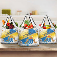 Personalized Islas Canarias Grocery Bag Coat Of Arms With Argyranthemum Frutescens