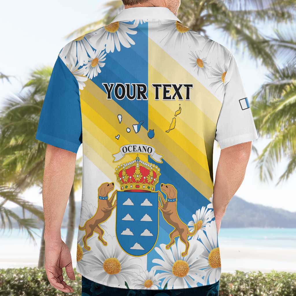 Personalized Islas Canarias Hawaiian Shirt Coat Of Arms With Argyranthemum Frutescens