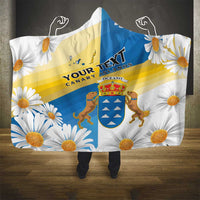 Personalized Islas Canarias Hooded Blanket Coat Of Arms With Argyranthemum Frutescens