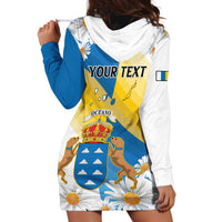 Personalized Islas Canarias Hoodie Dress Coat Of Arms With Argyranthemum Frutescens