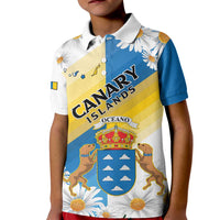 Personalized Islas Canarias Kid Polo Shirt Coat Of Arms With Argyranthemum Frutescens