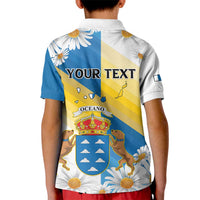 Personalized Islas Canarias Kid Polo Shirt Coat Of Arms With Argyranthemum Frutescens