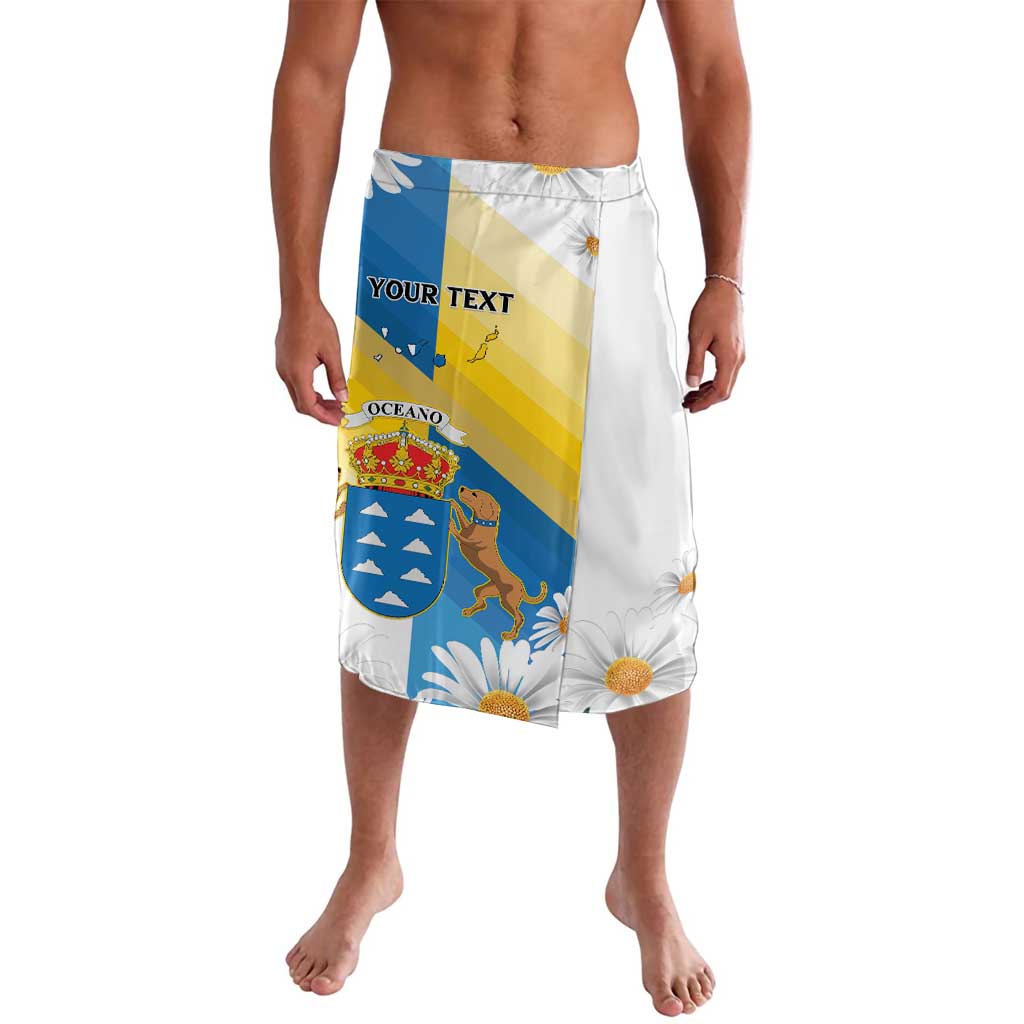 Personalized Islas Canarias Lavalava Coat Of Arms With Argyranthemum Frutescens