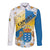 Personalized Islas Canarias Long Sleeve Button Shirt Coat Of Arms With Argyranthemum Frutescens