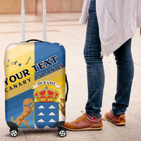 Personalized Islas Canarias Luggage Cover Coat Of Arms With Argyranthemum Frutescens