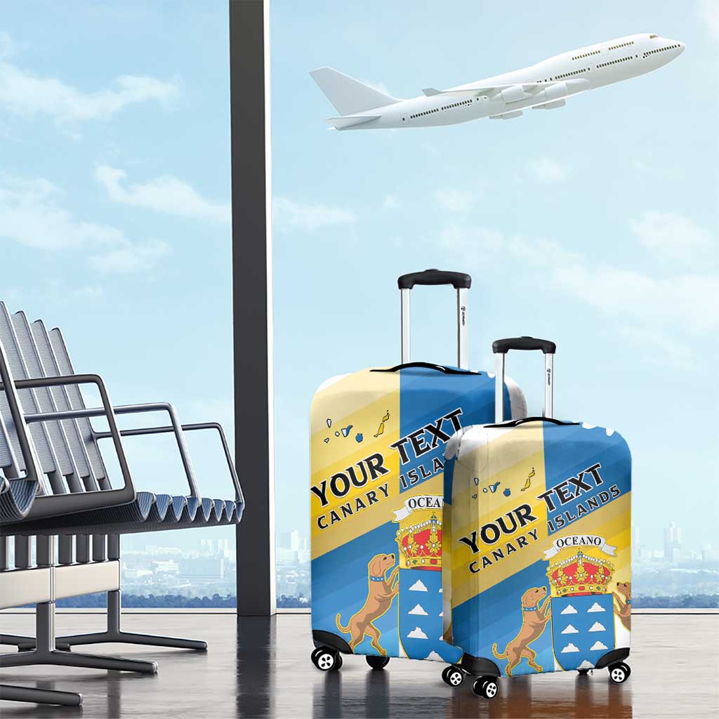 Personalized Islas Canarias Luggage Cover Coat Of Arms With Argyranthemum Frutescens