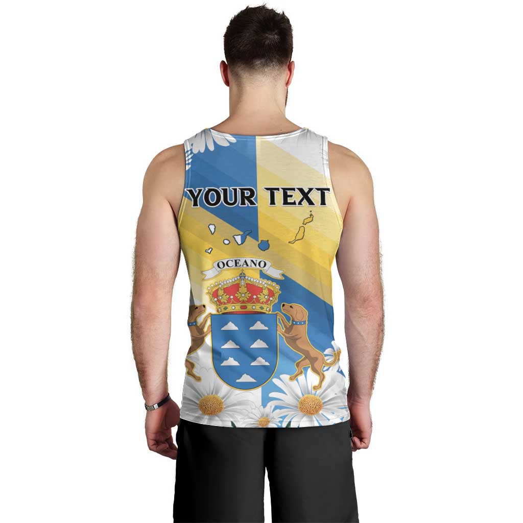 Personalized Islas Canarias Men Tank Top Coat Of Arms With Argyranthemum Frutescens