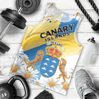 Personalized Islas Canarias Men Tank Top Coat Of Arms With Argyranthemum Frutescens