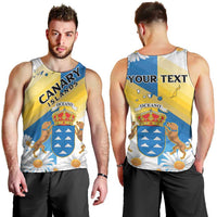 Personalized Islas Canarias Men Tank Top Coat Of Arms With Argyranthemum Frutescens