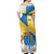 Personalized Islas Canarias Off Shoulder Maxi Dress Coat Of Arms With Argyranthemum Frutescens