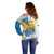 Personalized Islas Canarias Off Shoulder Sweater Coat Of Arms With Argyranthemum Frutescens