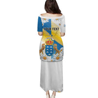 Personalized Islas Canarias Puletasi Coat Of Arms With Argyranthemum Frutescens