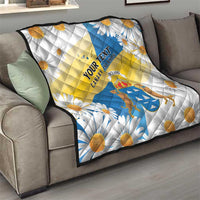 Personalized Islas Canarias Quilt Coat Of Arms With Argyranthemum Frutescens