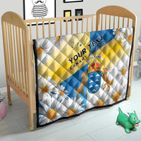 Personalized Islas Canarias Quilt Coat Of Arms With Argyranthemum Frutescens