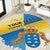 Personalized Islas Canarias Round Carpet Coat Of Arms With Argyranthemum Frutescens