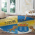 Personalized Islas Canarias Round Carpet Coat Of Arms With Argyranthemum Frutescens