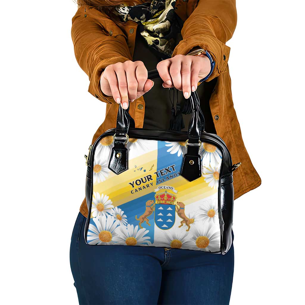 Personalized Islas Canarias Shoulder Handbag Coat Of Arms With Argyranthemum Frutescens
