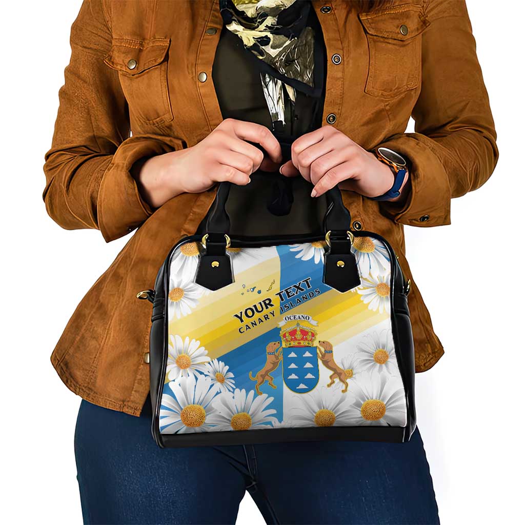 Personalized Islas Canarias Shoulder Handbag Coat Of Arms With Argyranthemum Frutescens