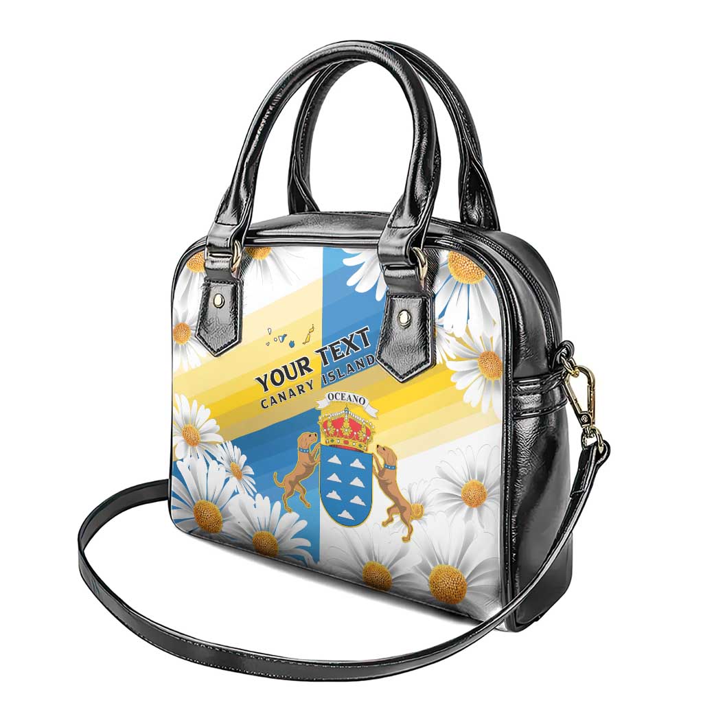 Personalized Islas Canarias Shoulder Handbag Coat Of Arms With Argyranthemum Frutescens