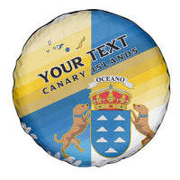 Personalized Islas Canarias Spare Tire Cover Coat Of Arms With Argyranthemum Frutescens