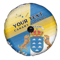 Personalized Islas Canarias Spare Tire Cover Coat Of Arms With Argyranthemum Frutescens