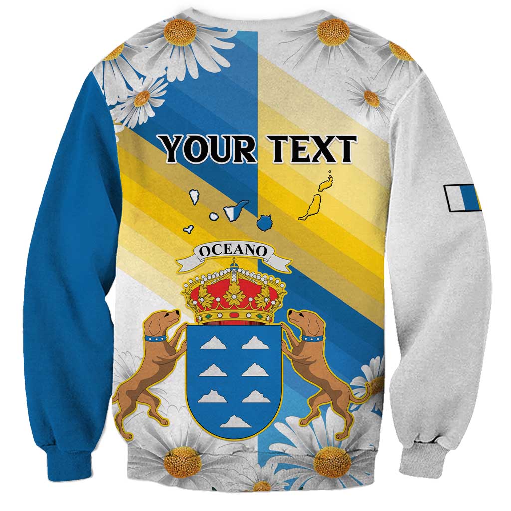 Personalized Islas Canarias Sweatshirt Coat Of Arms With Argyranthemum Frutescens
