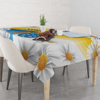Personalized Islas Canarias Tablecloth Coat Of Arms With Argyranthemum Frutescens