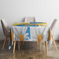 Personalized Islas Canarias Tablecloth Coat Of Arms With Argyranthemum Frutescens