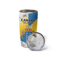 Personalized Islas Canarias Tumbler Cup Coat Of Arms With Argyranthemum Frutescens