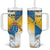 Personalized Islas Canarias Tumbler With Handle Coat Of Arms With Argyranthemum Frutescens