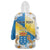 Personalized Islas Canarias Wearable Blanket Hoodie Coat Of Arms With Argyranthemum Frutescens