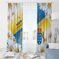 Personalized Islas Canarias Window Curtain Coat Of Arms With Argyranthemum Frutescens