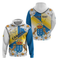Personalized Islas Canarias Zip Hoodie Coat Of Arms With Argyranthemum Frutescens