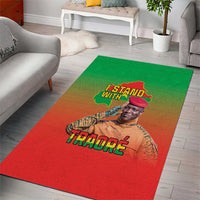 I Stand With Traore Area Rug Burkina Faso Flag Map - African Pattern