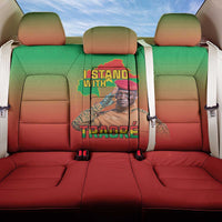 I Stand With Traore Back Car Seat Cover Burkina Faso Flag Map - African Pattern