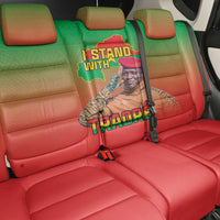 I Stand With Traore Back Car Seat Cover Burkina Faso Flag Map - African Pattern