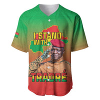 I Stand With Traore Baseball Jersey Burkina Faso Flag Map - African Pattern