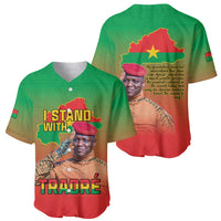 I Stand With Traore Baseball Jersey Burkina Faso Flag Map - African Pattern