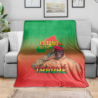 I Stand With Traore Blanket Burkina Faso Flag Map - African Pattern