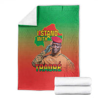 I Stand With Traore Blanket Burkina Faso Flag Map - African Pattern