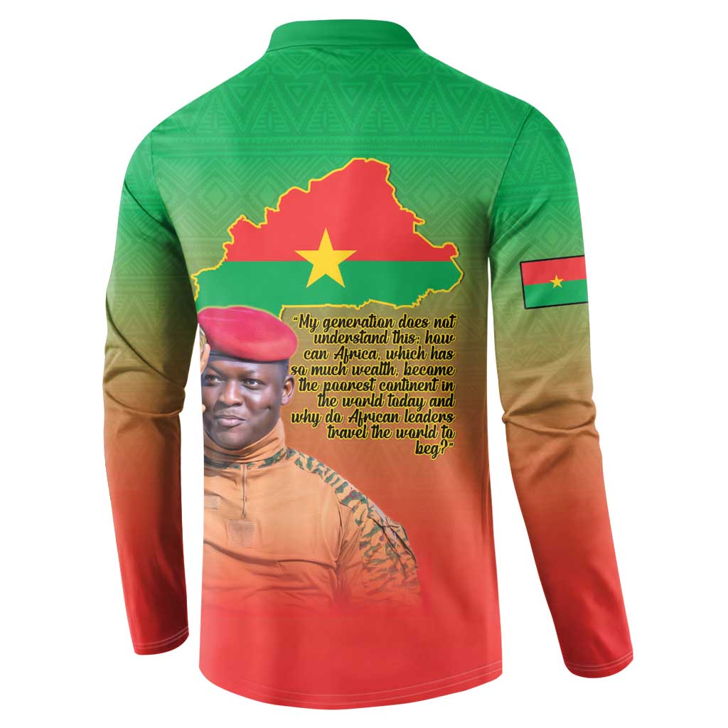 I Stand With Traore Button Sweatshirt Burkina Faso Flag Map - African Pattern
