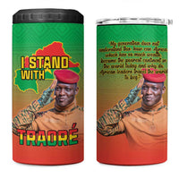 I Stand With Traore 4 in 1 Can Cooler Tumbler Burkina Faso Flag Map - African Pattern