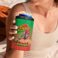I Stand With Traore 4 in 1 Can Cooler Tumbler Burkina Faso Flag Map - African Pattern