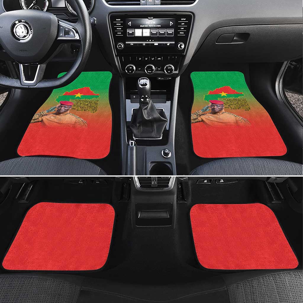 I Stand With Traore Car Mats Burkina Faso Flag Map - African Pattern